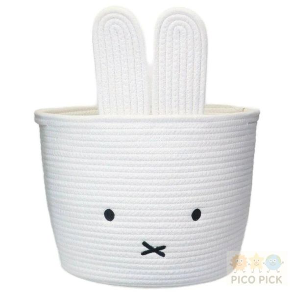 日本直送｜Miffy 米菲兔耳朵收納籃 S/M/L 三尺寸可選｜繩編造型籃｜可愛立體兔耳 