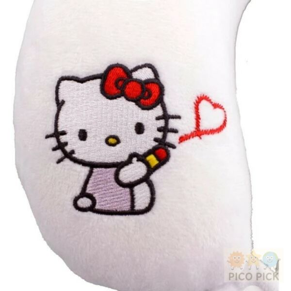 日本直送｜正版Sanrio Hello Kitty 刺繡頸枕 白色愛心款／黑色愛心款 