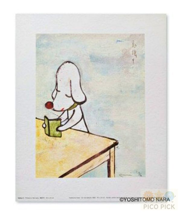 日本｜奈良美智 Yoshitomo Nara｜經典海報畫作《手旗信號少女》／《勉強中》｜藝術掛畫／室內裝飾海報 