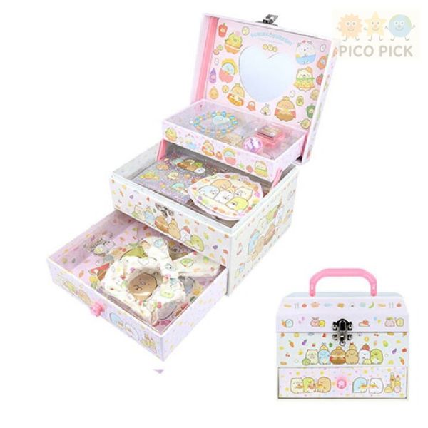 日本 角落生物 豪華三層化妝盒 收納盒 藏寶盒 飾品收納 