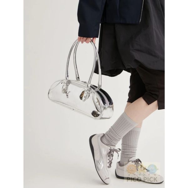 日本限定 Emmi x Puma十周年限定銀色波士頓包 