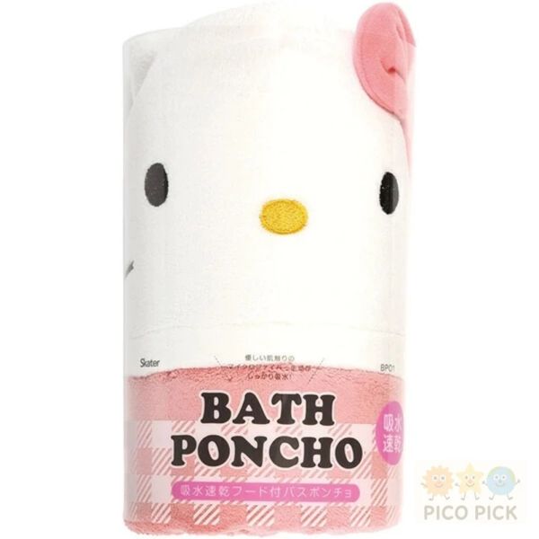 日本 直送 《三麗鷗角色連帽造型浴巾斗篷／速乾吸水／兒童專用 Sanrio/Hello Kitty 