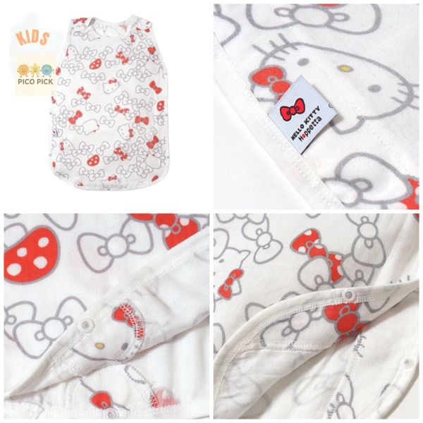 日本直送｜Hello Kitty × Hoppetta 聯名系列｜寶寶包巾／防踢背心／紀念餅乾禮盒 
