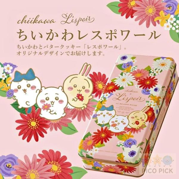 日本 Chiikawa 吉伊卡哇 Lespoir 奶油薄餅禮盒 花朵鐵盒餅乾 