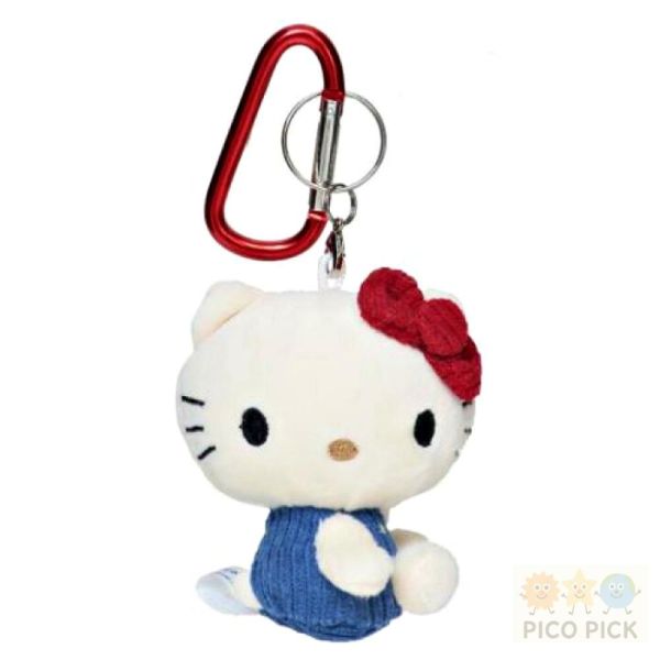 日本Hello Kitty 手工刺繡吊飾鑰匙圈（藍衣款）三麗鷗 掛飾 包包吊飾 鑰匙扣 Kitty 