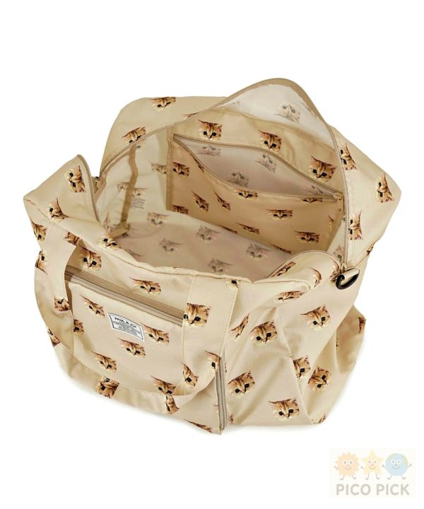 日本｜PAUL & JOE 貓咪印花旅行波士頓包｜可肩背可斜背｜33L大容量輕量旅行袋 