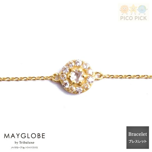 日本直送 日本品牌MAYGLOBE 職人手工水晶手鍊｜玫瑰切割石英×鋯石｜五款可選 MAYGLOBE 手鍊、手工飾品、玫瑰切割石英、鋯石手鍊、簡約優雅飾品