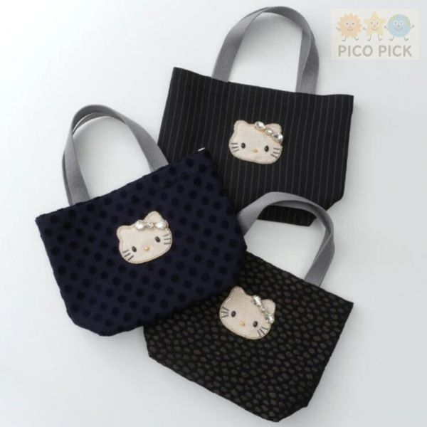 Hello Kitty × MAYGLOBE 刺繡珠飾迷你手提包（圓點/豹紋/條紋） 