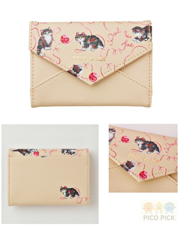 日本正版PAUL & JOE 2025秋冬新款｜卡片夾包｜三款選擇（海軍藍／粉色插畫／奶油貓咪） 