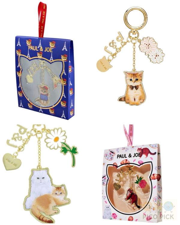現貨+預購 日本正版PAUL & JOE 貓咪琺瑯吊飾鑰匙圈（4款可選） 
