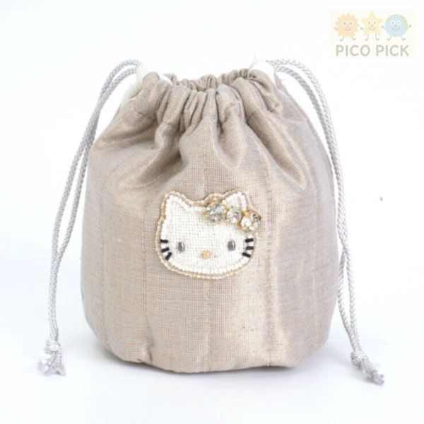 【Hello Kitty × MAYGLOBE】手工珠繡束口袋 