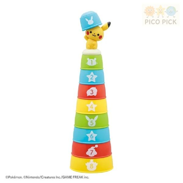 日本正版｜monpoke寶寶皮卡丘智力感統 疊疊杯｜顏色數字認知訓練 