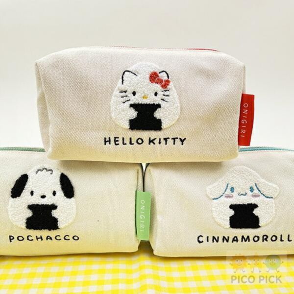 日本直送｜Sanrio 飯糰系列帆布袋＆收納包】Hello Kitty／大耳狗／帕恰狗｜迷你托特帆布袋/化妝包二款可選 
