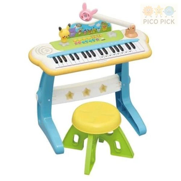 日本直送｜正版 monpoké 寶可夢 37鍵麥克風電子琴組｜附椅子與琴架 