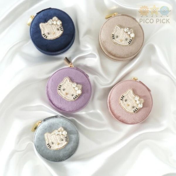 日本聯名｜Hello Kitty × MAYGLOBE 圓形首飾收納珠寶包 