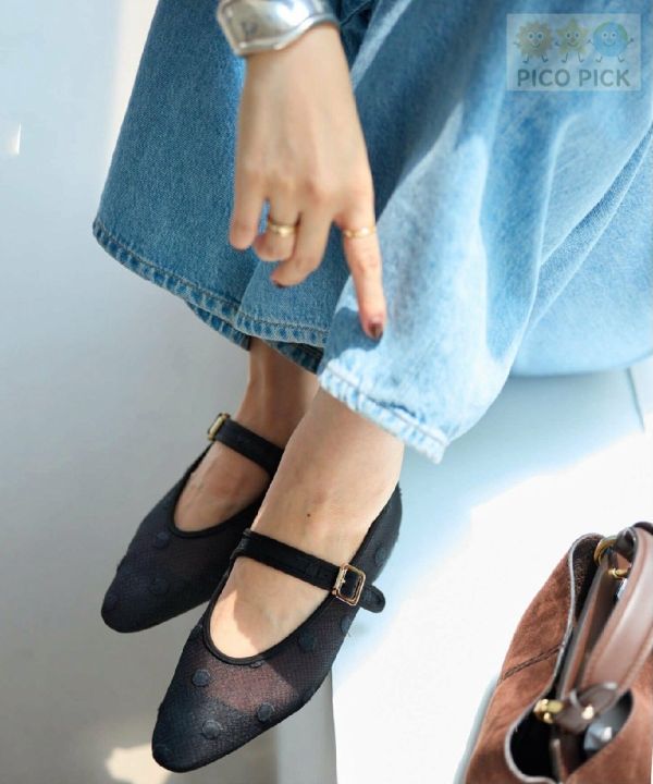 日本直送｜Le Talon 大圓點網紗瑪莉珍鞋（2色可選） 