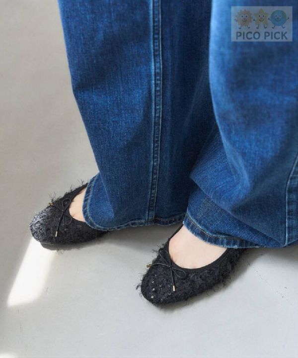 日本直送｜Le Talon 流蘇感亮片芭蕾平底鞋（3色可選） 