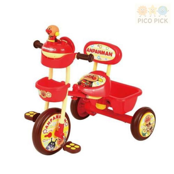 日本直送｜日本正版ANPANMAN 麵包超人 三輪車（附安全護欄・推桿・遮陽棚） 