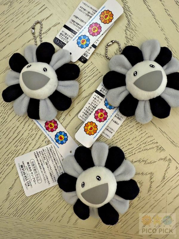 現貨日本親飛帶回｜村上隆Takashi Murakami 彩虹微笑太陽花 絨毛吊飾兼胸針｜包包點綴 小配件 