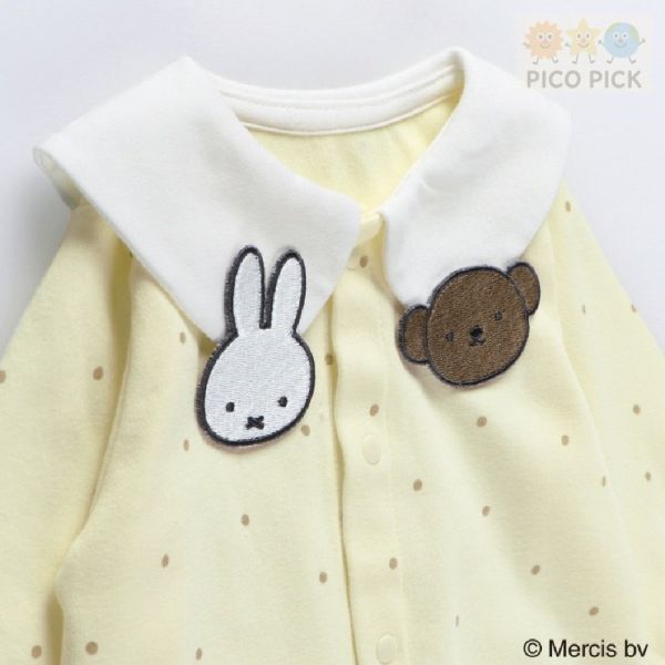 日本｜Branshes × 米飛兔 MIFFY 2WAY連身衣 粉紅/米黃｜寶寶長袖睡袍 均碼 Branshes 米飛兔 連身衣、2WAY 睡袍、日本嬰兒服飾、米飛兔寶寶衣、日本童裝代購