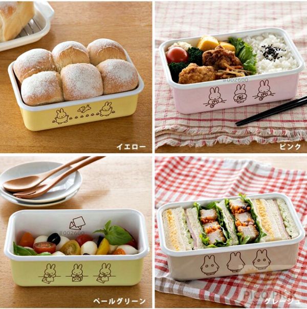 日本直送｜富士琺瑯 FUJIHORO × Miffy 米飛兔粉彩琺瑯系列｜便當盒／收納罐 四色可選】 