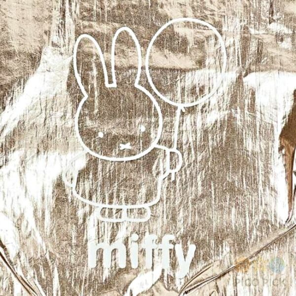 日本 Miffy 閃亮光澤感摺疊環保袋｜金色／粉色｜亮面托特袋 購物袋 收納袋 