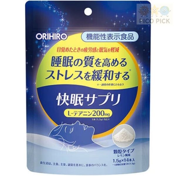 【日本正版】ORIHIRO 快眠輔助粉末｜L-茶胺酸200mg＋GABA｜檸檬口味｜14包入 