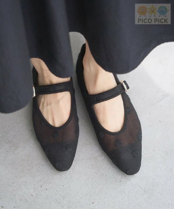 日本直送｜Le Talon 大圓點網紗瑪莉珍鞋（2色可選） 