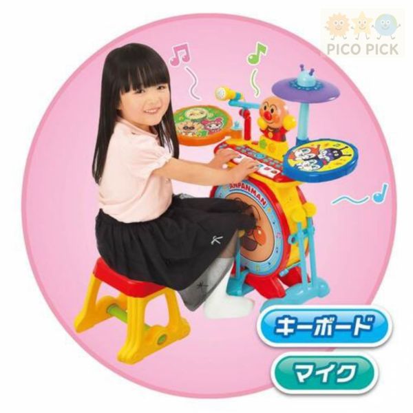 日本 Anpanman 麵包超人 爵士電子鼓鍵盤組 