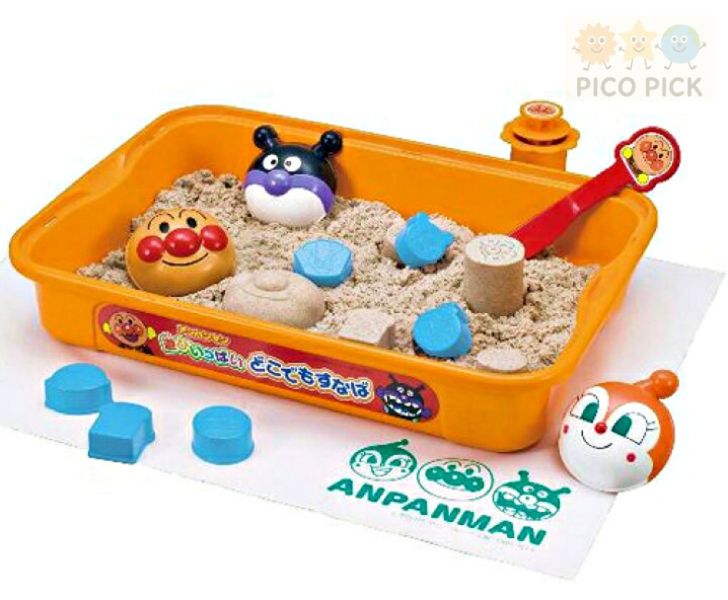 日本直送 正版Anpanman 麵包超人｜隨身攜帶玩沙組｜室內不髒手砂盤組 