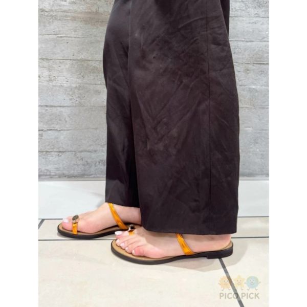 日本 直送Le Talon 寶石環飾金屬涼鞋（金橘／銀） 