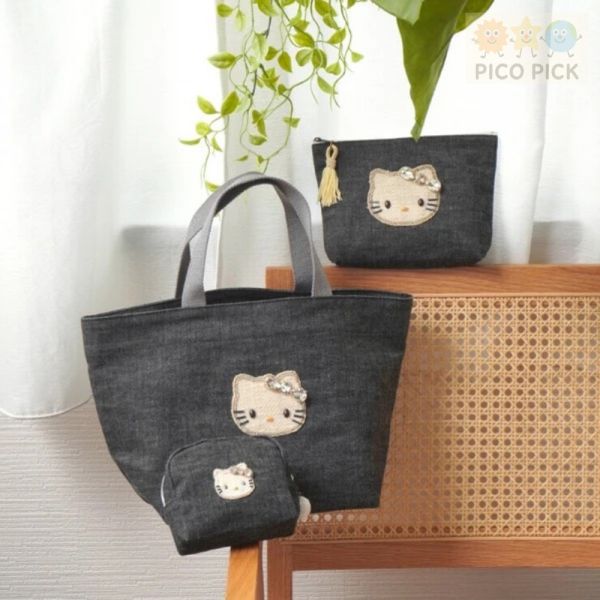 日本直送｜Hello Kitty × MAYGLOBE 品牌聯名手工刺繡包款（收納包／化妝包） 