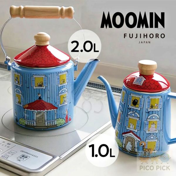 日本直送｜Moomin x 富士琺瑯｜嚕嚕米藍屋 琺瑯系列｜茶壺・手沖壺・保鮮盒・調理鍋・收納罐｜北歐風廚具・送禮首選 