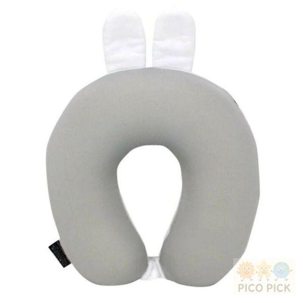 日本直送｜日本正版Miffy 米菲兔造型U型旅行枕（白／灰） 