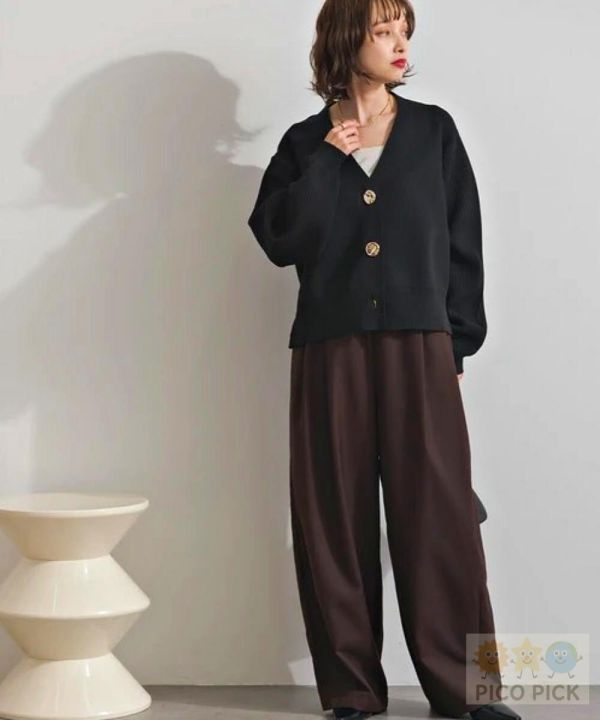 2026春裝日本Elencare due 簡約金釦V領針織開襟外套 氣質百搭短版外套 韓系上衣 春季針織外套 