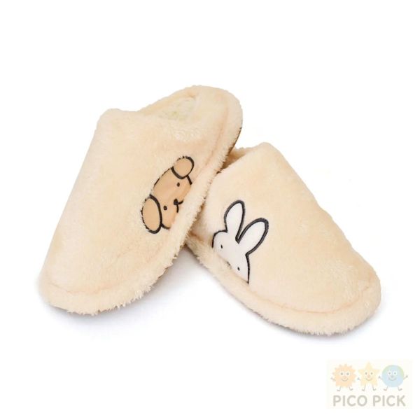 日本直送｜米飛兔Miffy × Snuffy 毛茸茸保暖室內拖鞋 