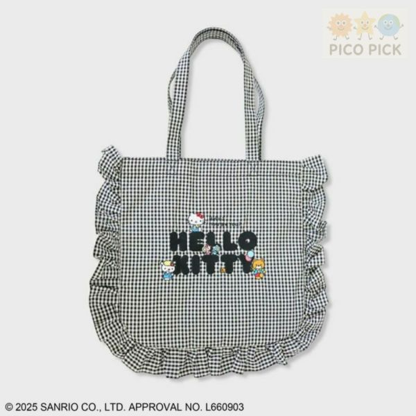 日本ACcommode × Hello Kitty 荷葉邊托特包 
