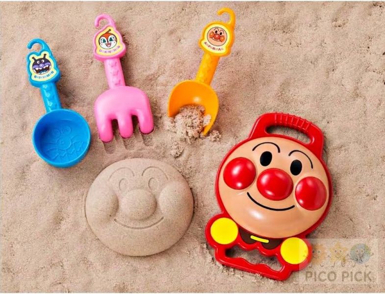 日本 正版麵包超人 沙灘玩具組 沙子模具玩具 戲沙工具組 