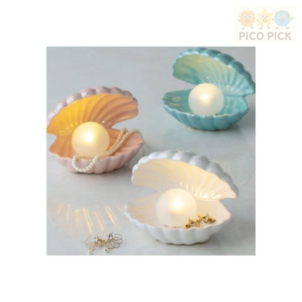 日本 Francfranc 美人魚色夢幻珍珠貝殼LED小夜燈（3色可選） Franc Franc代購