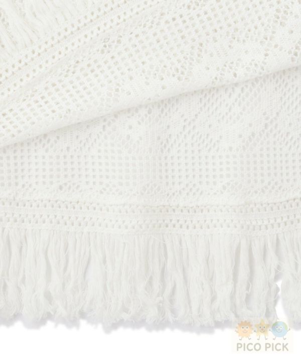 【日本直送｜N. by NATURAL BEAUTY BASIC】刺繡鏤空流蘇罩衫洋裝｜白色蕾絲罩衫｜涼感穿搭層次首選 