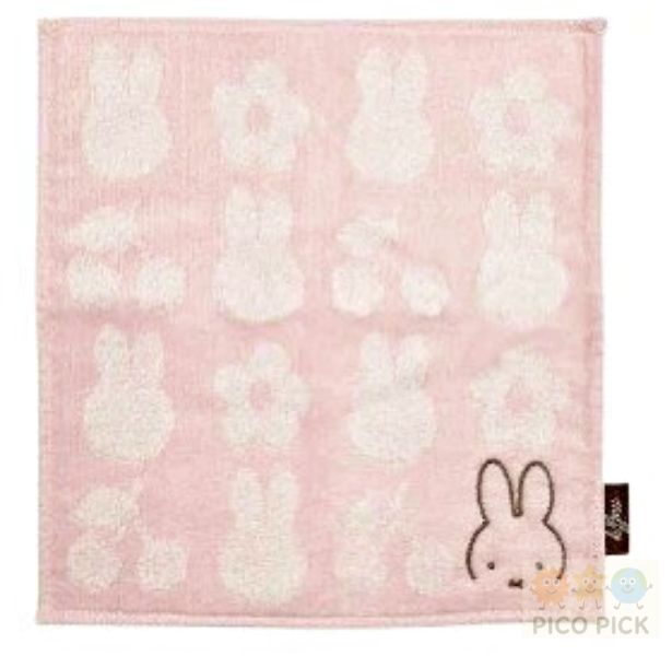 日本 日本製Miffy 米飛兔｜造型毛巾方巾｜三色可選（粉／米／灰） 