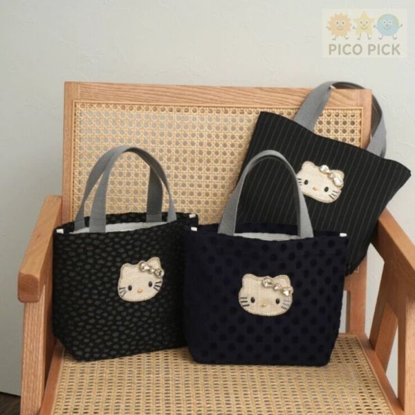 Hello Kitty × MAYGLOBE 刺繡珠飾迷你手提包（圓點/豹紋/條紋） 