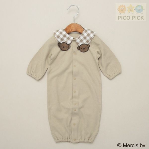 日本｜Branshes × 米飛兔 MIFFY 2WAY連身衣 粉紅/米黃｜寶寶長袖睡袍 均碼 Branshes 米飛兔 連身衣、2WAY 睡袍、日本嬰兒服飾、米飛兔寶寶衣、日本童裝代購