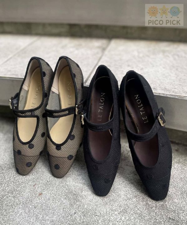 日本直送｜Le Talon 大圓點網紗瑪莉珍鞋（2色可選） 