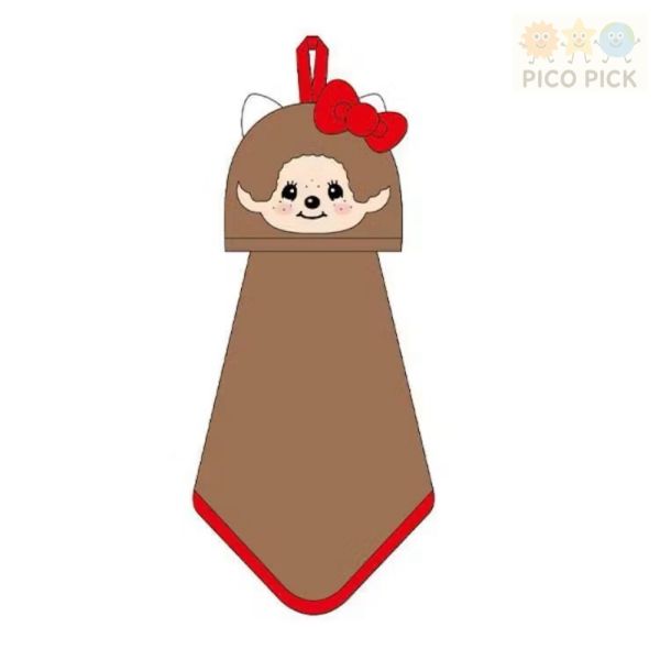 現貨｜日本正版Monchhichi × Hello Kitty 聯名造型擦手巾｜可收納掛飾款 