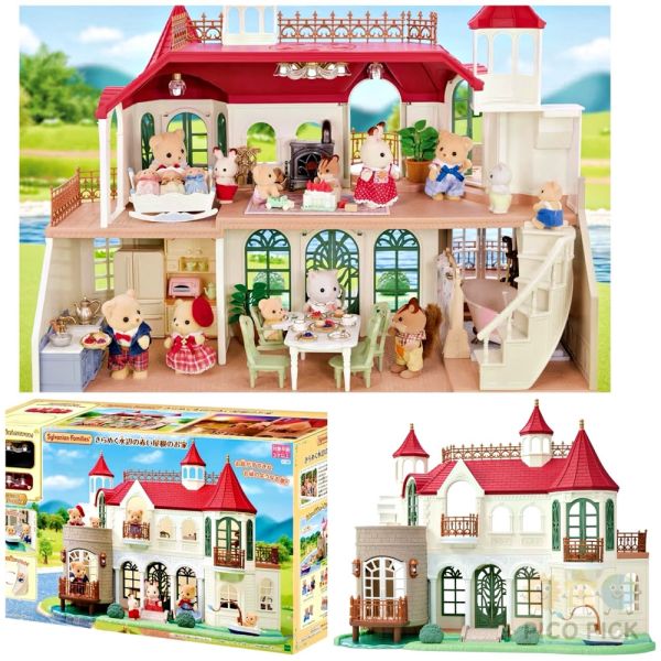 日本Epoch森林家族｜城堡庭院豪華別墅組 附燈飾｜Sylvanian Families 大型娃娃屋 角色扮演玩具 