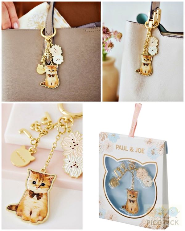 現貨+預購 日本正版PAUL & JOE 貓咪琺瑯吊飾鑰匙圈（4款可選） 