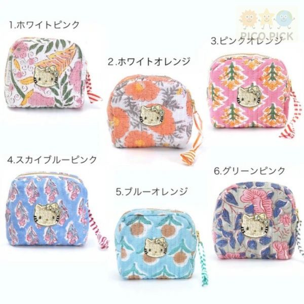 日本手工精緻珠繡｜Hello Kitty × MAYGLOBE 品牌聯名刺繡包（立體收納包／化妝包） 