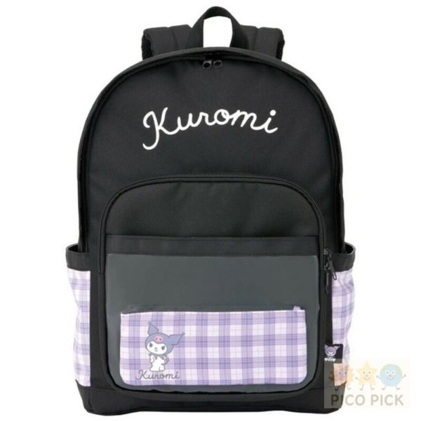 日本直送｜Sanrio角色格紋透明口袋後背包 附小物收納包 