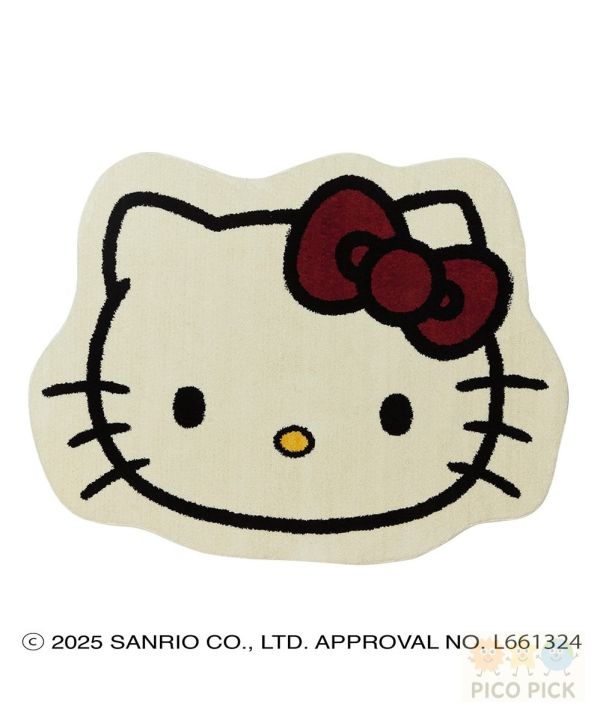 日本三麗鷗 Hello Kitty 大臉造型地墊｜大型臥室地毯 客廳地墊 